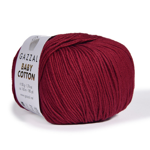 Пряжа Gazzal Baby Cotton 3442 винный