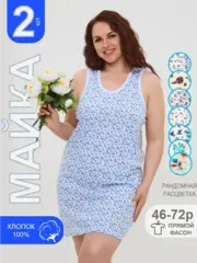 Длинная ночнушка-майка для сна бельевая 2 шт. Набор