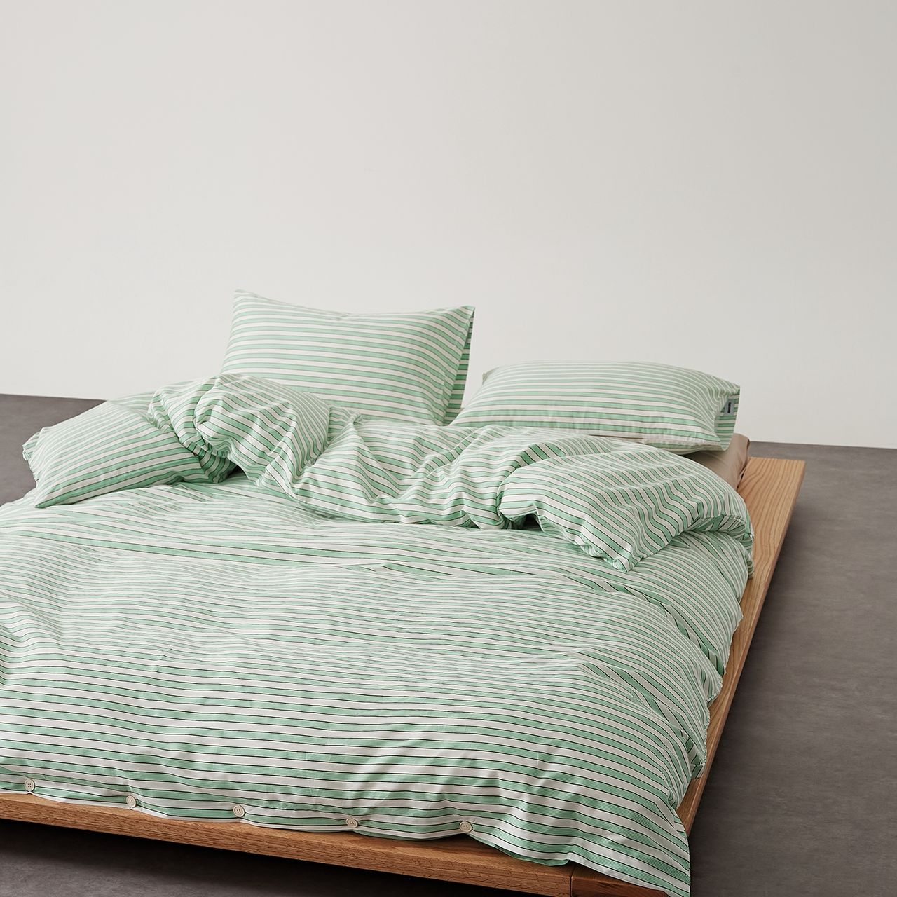 КПБ Египетский хлопок полоска Зелёный