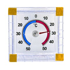 60-0-303 Термометр оконный наружный, биметаллический, ТББ, от -50°C до +50°C, 70x75мм Россия