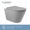 Aqueduto CONT2130 AQD CONE Tornado Унитаз подвесной 525*360 безободковый, Tornado, сиденье с микролифтом, серый матовый