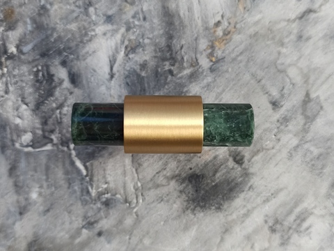 Мебельная ручка-штопор из зелёного мрамора