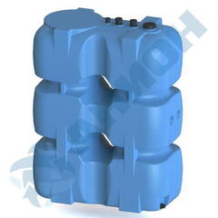 Емкость прямоугольная для дизельного топлива со сливом Анион 1000 л. прямоугольная (1300x650x1715см;синий) - арт.559438