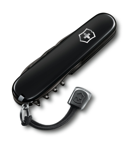 Нож Victorinox Spartan PS, 91 мм, 13 функций, чёрный, с темляком