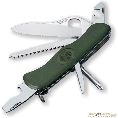 Нож перочинный Victorinox Military 111мм 10 функций с фикс зеленый (0.8461.MW4DE)