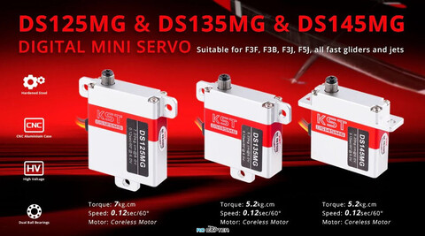 Сервопривод KST DS135MG (4.3-5.2кг/см 0.12-0.15сек, 23г)
