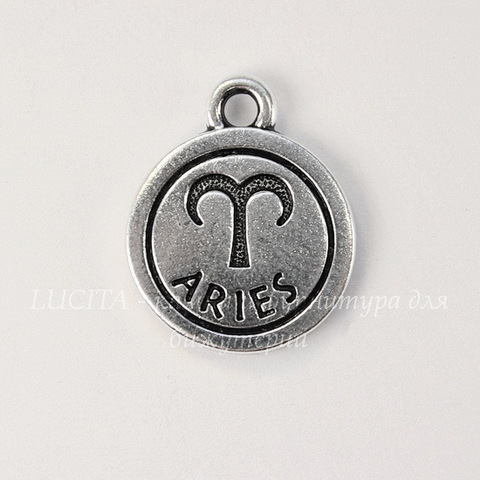 Подвеска TierraCast знак зодиака "Овен" (цвет-античное серебро) 19х15 мм