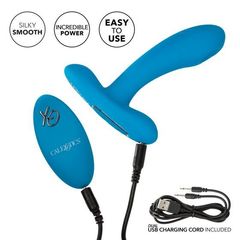Голубой массажер простаты Silicone Remote Pulsing Pleaser - 11,5 см. - 