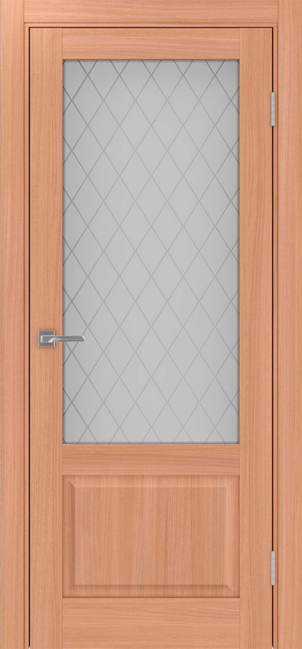 Дверь межкомнатная Оптима Порте Тоскана 640.21 ОФ3, цвет темный ясень, экошпон, стекло кристалл