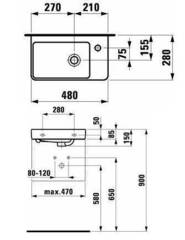 8159540001041 УМЫВАЛЬНИК LAUFEN PRO-48
