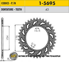 Задняя звезда sunstar 1-5695-43 JTR1340.43 VFR800 CB1000