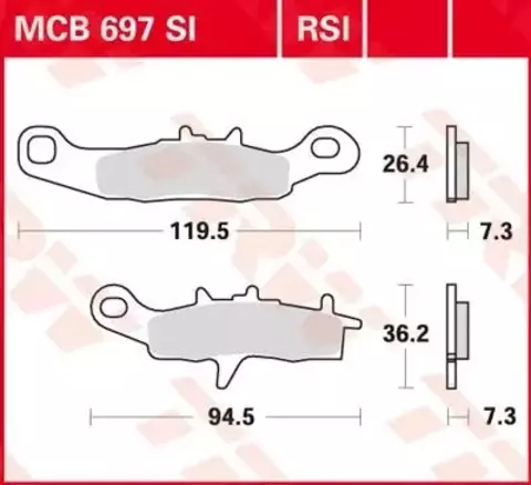 Колодки тормозные дисковые MCB697SI