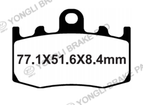 YL-F023 Тормозные колодки дисковые мото YONGLI Organic (FDB2125P)