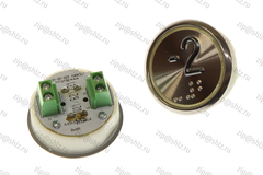 Кнопка (кнопочный модуль) EA2406S-S-R "-2 этаж", круглая, красная статическая подсветка, Брайль