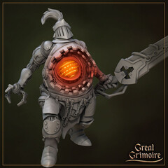 Кованный Констракт Warforged Рыцарь Воин Файтер Монстр Существо миниатюра для dnd, днд, pathfinder, фентези, Настольная игра, НРИ, Варгейм, РПГ