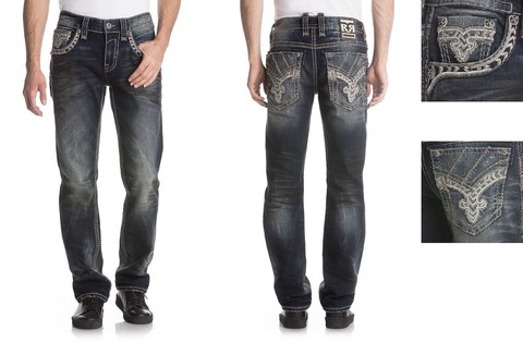 Rock Revival | Джинсы мужские VALKO J200 STRAIGHT RP2257J200 мужские перед и сзади