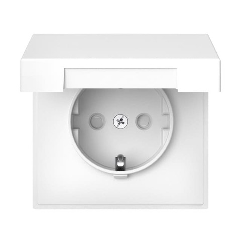 Розетка электрическая 2К+З со шторками и крышкой 16А 250 В IP20. Цвет Лотос. Systeme electric серия ArtGallery. GAL001346S