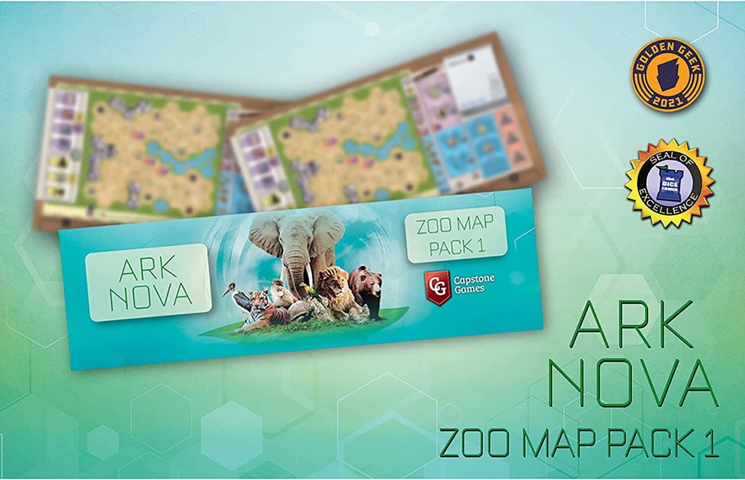 Набор новых карт зоопарков Ark Nova Map Pack 1 на английском языке