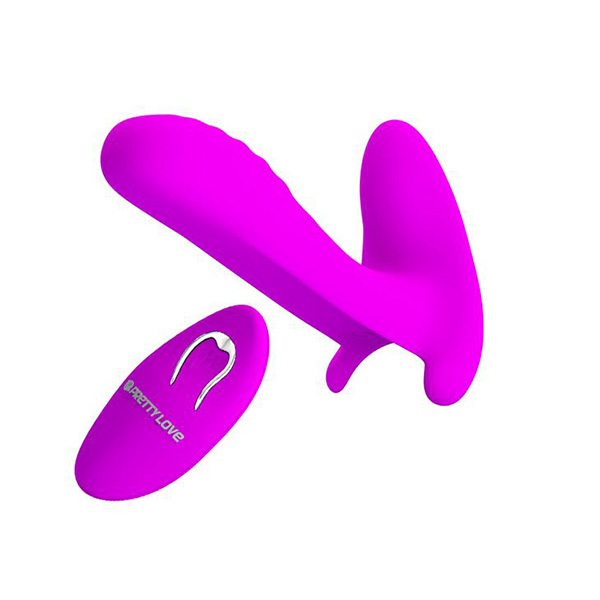 Лиловый мультифункциональный вибратор 10см Pretty Love Remote Control Massager BI-014850W