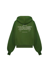 Толстовка на молнии с принтом Тёмно-зелёный