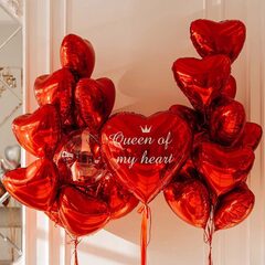 Большой сет из красных сердец с надписью для девушки