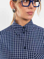 Рубашка Модная клеточка синего цвета