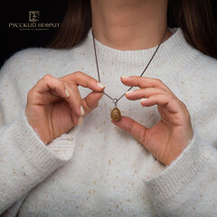 Подвеска яйцо "Genesis". Медовый нефрит.