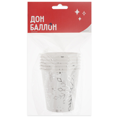 Стаканы, Снежинки, 250 мл, 6 шт.