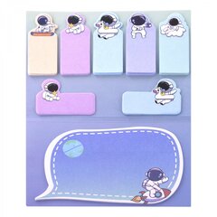 
          Набор блоков для записей с клеевым краем, Alingar, 1 шт - 80*115 мм, 5 шт - 25*60 мм, 2 шт - 35*50 мм, по 15 л., "Astronaut" (космонавт), европодвес