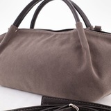 Сумка Саломея 362 эко-замша серый шоколад