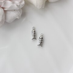 Подвеска Скелет рыбки 13*5 мм, родий, П171