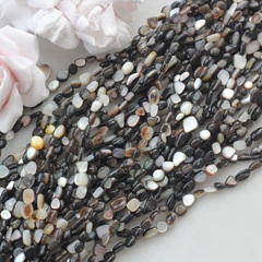 Перламутр натуральный стальной, фриформ 4-10 мм, 1 нить, ПР111