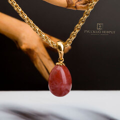 Кулон Пасхальное яйцо. Халцедон, золочение.