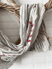 Шарф льняной комби. со штампами 