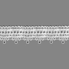 Кружево хлопковое/Тесьма вязаная, 60287, ш. 1,3 см, пр-во Беларусь, белый