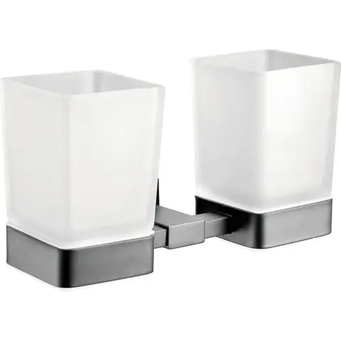 Стакан двойной стеклянный с держателем BELZ B90408, графит