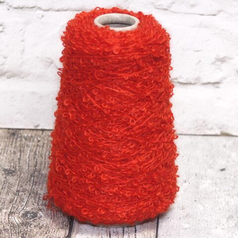 Кидмохер-букле PURA LANA ITALIA / AMELIA 180 оранжево-красный