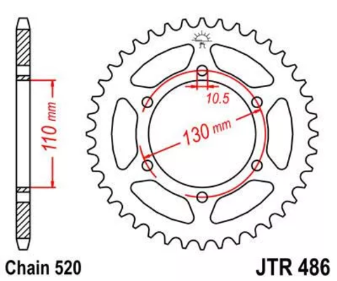 Звезда ведомая JTR486 45ZBK