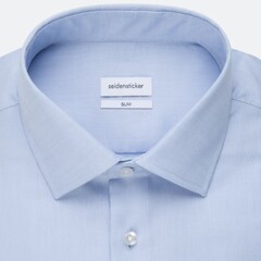 Сорочка мужская Seidensticker Slim Fit 01.693650-11 из фактурной ткани голубая