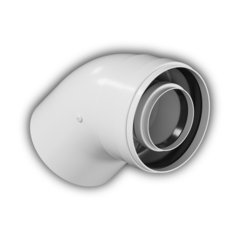 Отвод дымохода конденсационный коаксиальный D60/100 угол 45°