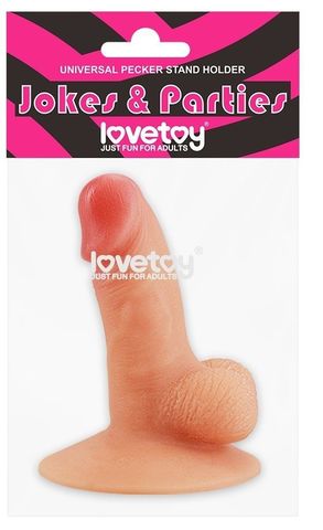 Телесный пенис-сувенир Universal Pecker Stand Holder - Lovetoy LV465020