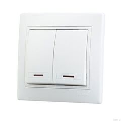 MIRA 701 0202 112 Выкл. сдв. с подсв.бел с вст.с/у