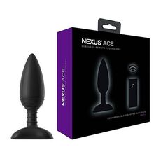 Чёрная вибровтулка NEXUS ACE SMALL с дистанционным управлением - 10 см. - 