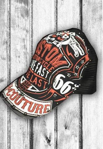 Rush Couture | Бейсболка мужская CUSTOM BIKER HAT RC181 левый бок с рисунком