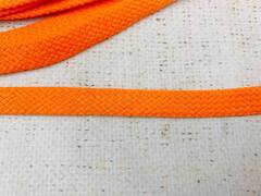 Шнур плоский х/б, ш. 10 мм, турецкое плетение, оранжевый