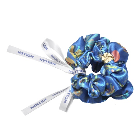 Комплект шелковых резинок для волос Mollen Оммаж васильково-синий
