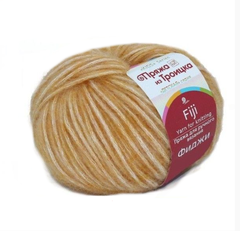 Пряжа "Фиджи", 20% мериносовая шерсть, 60% хлопок, 20% акрил, 50 г - 95 м, золото
