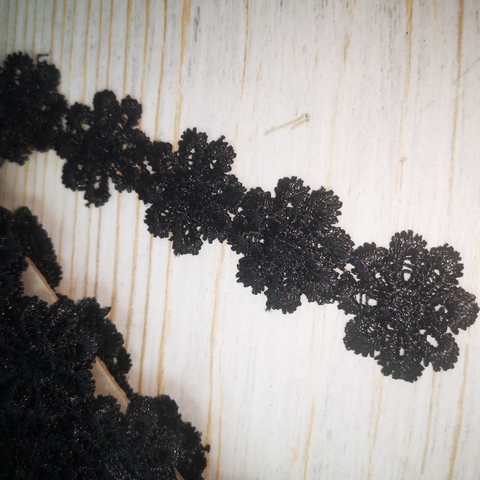 Кружево цветок Черное Ширина 2,6см