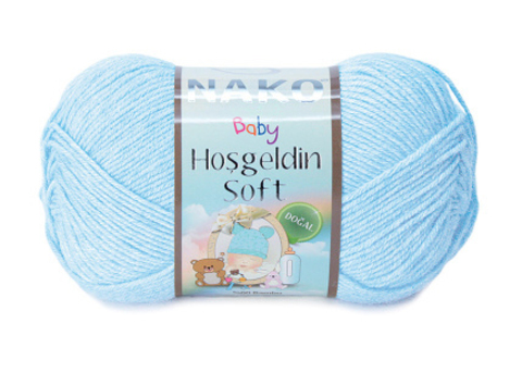 Пряжа Nako Hosgeldin Soft 10305 голубой (уп.5 мотков)