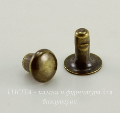 Заклепка из 2х частей TierraCast 5х1,7 мм, 4х4 мм (цвет-античная латунь)